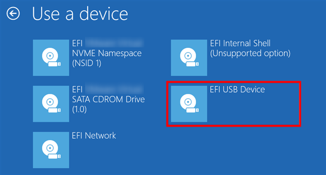 Choose to boot Windows 11 from the USB drive