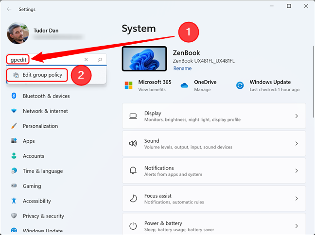 Open the Local Group Policy Editor from Settings in Windows 11