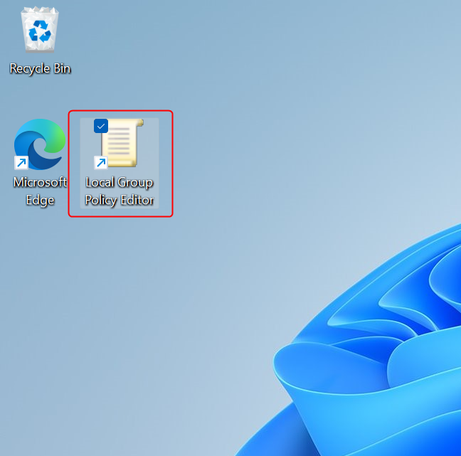 The Local Group Policy Editor shortcut