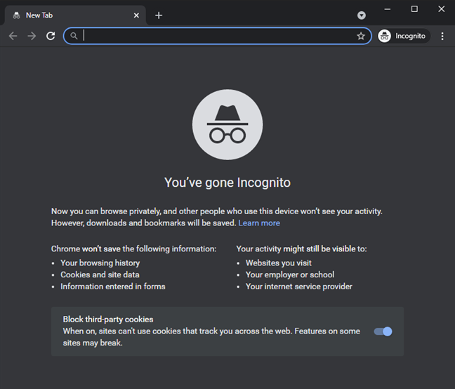 Google Chrome's Incognito window