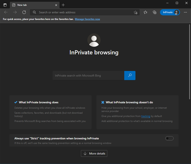 Microsoft Edge InPrivate