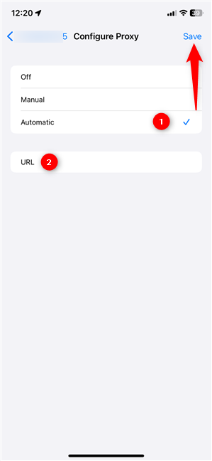 Automatic proxy settings on iPhone