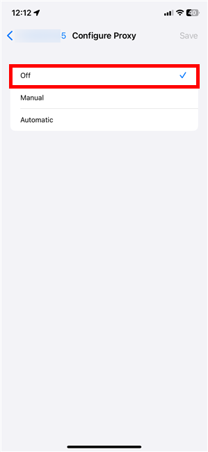 How to turn off proxy on iPhone
