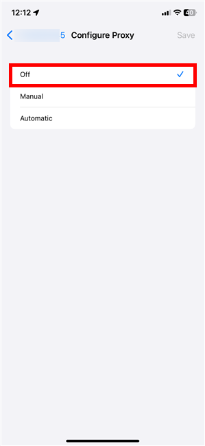 How to turn off proxy on iPhone 