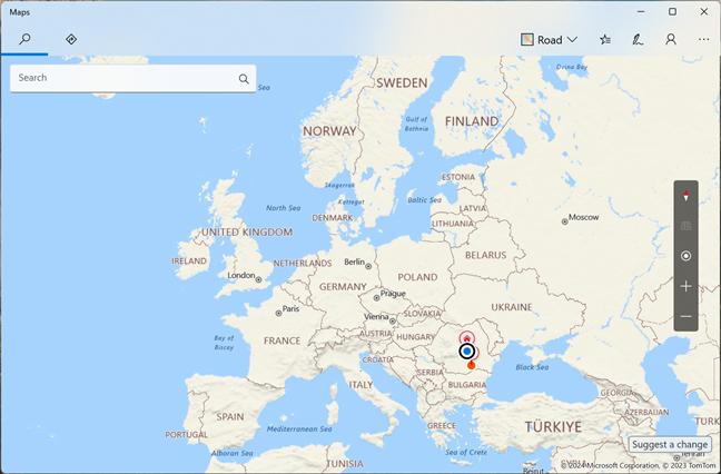 What the Windows Maps app looks like