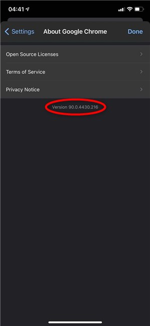 How to check Chrome version on iPhone or iPad