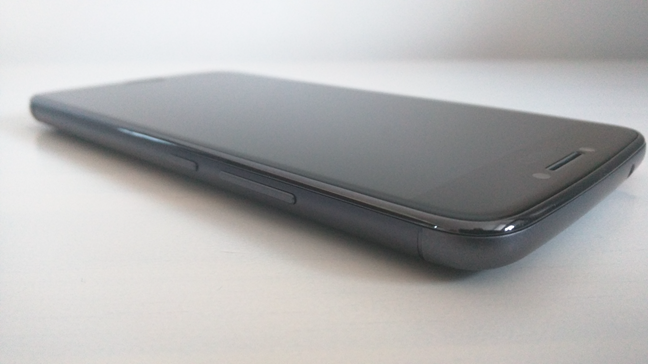 A smartphone with 2.5D contoured glass