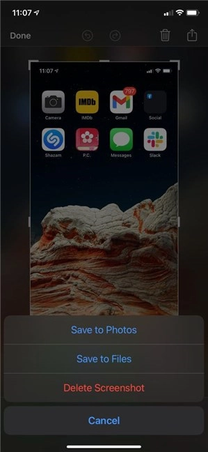 Decide where do screenshots go on iOS