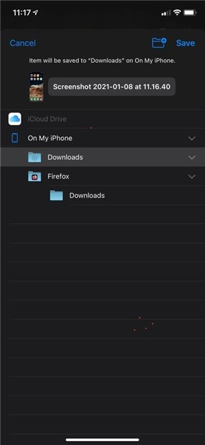 Save your iOS screenshots to a specific location
