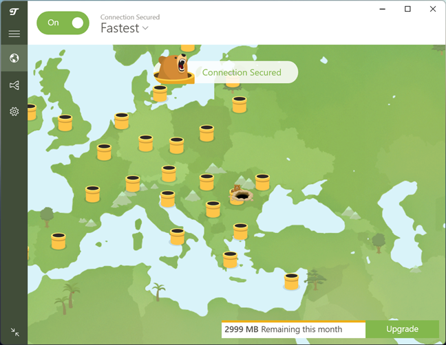 The TunnelBear VPN app for Windows