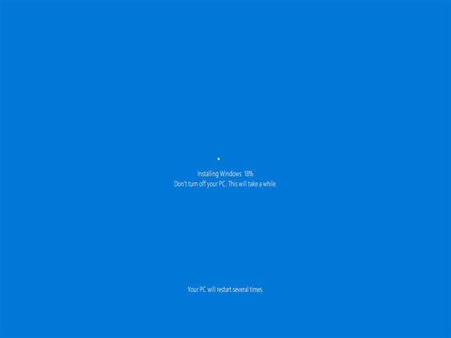 Windows 10 is being reinstalled using factory settings