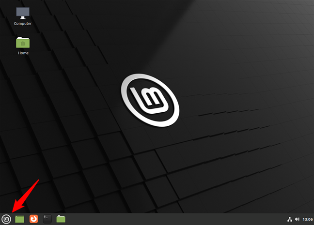 The applications menu from Linux Mint