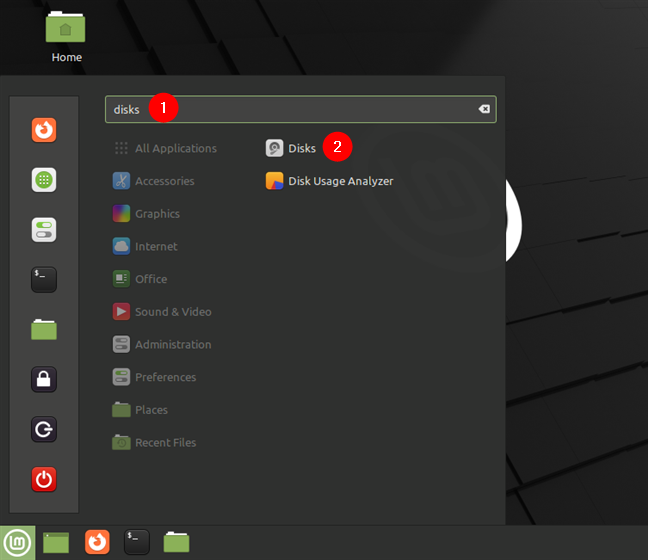 The Disks app from Linux Mint