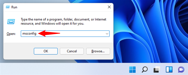 Running msconfig in Windows 11