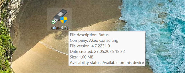 The executable file of Rufus