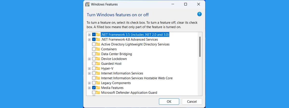 How to add or remove Windows features or components