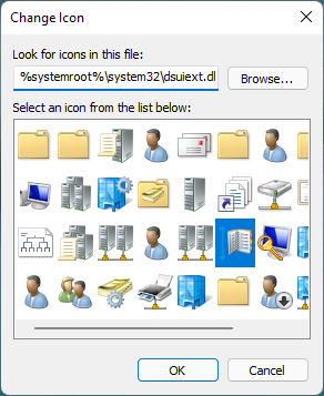 Icons stored in the dsuiext.dll file