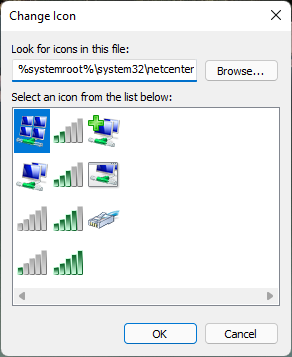 Icons stored in the netcenter.dll file