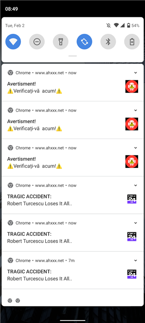 This is what Google Chrome notifications spam looks like