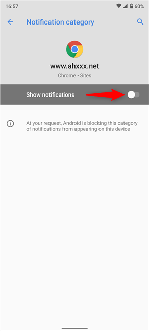 How to stop unwanted notifications from a certain website