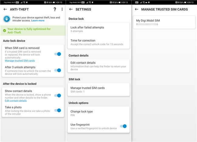 The Anti-Theft module from ESET Mobile Security