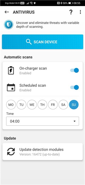 ESET Antivirus automatic scans