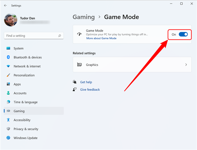 Turn on Game mode in Windows 11