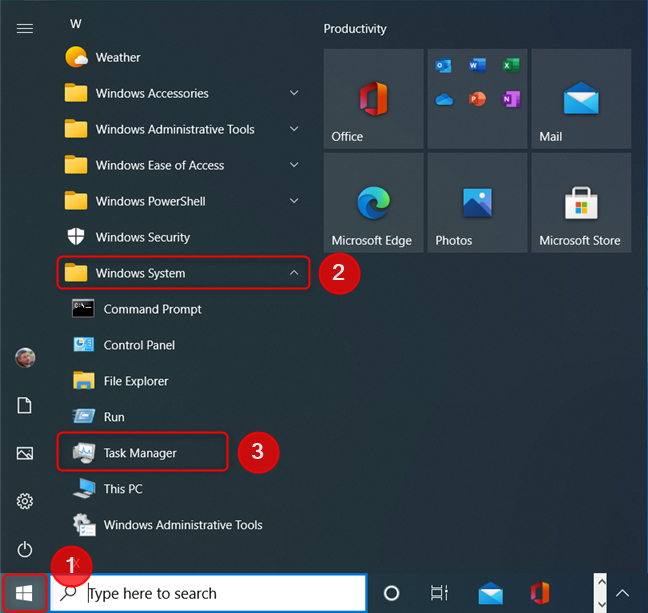 open task manager shortcut win 10