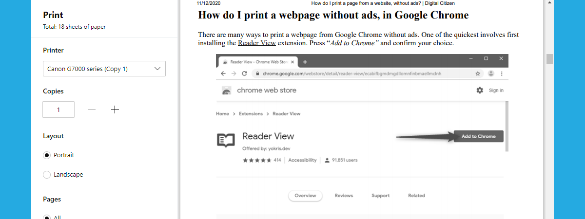 rådgive Skubbe Forgænger How to print an article without ads in all major browsers - Digital Citizen