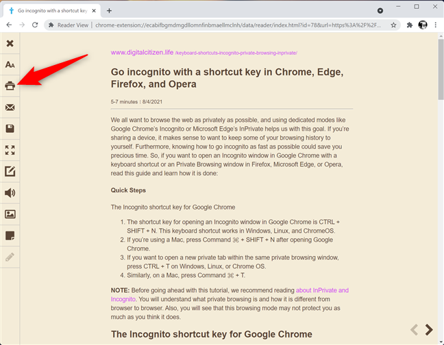 Use a Chrome extension to print without ads