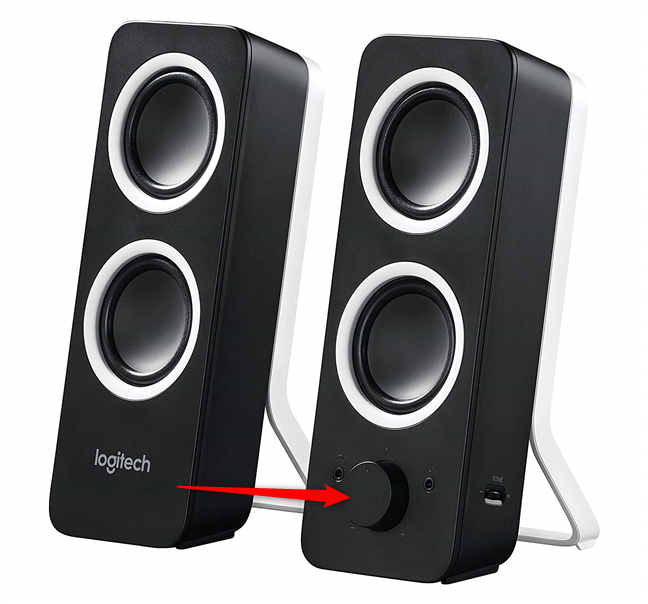The volume button on Logitech multimedia speakers