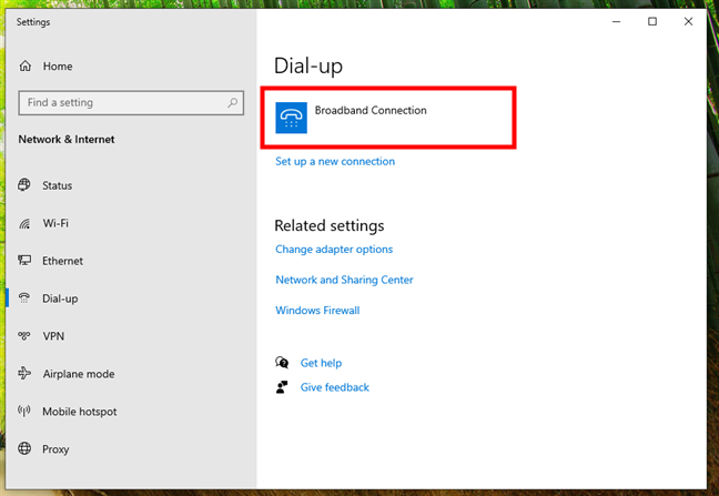 Select the PPPoE connection