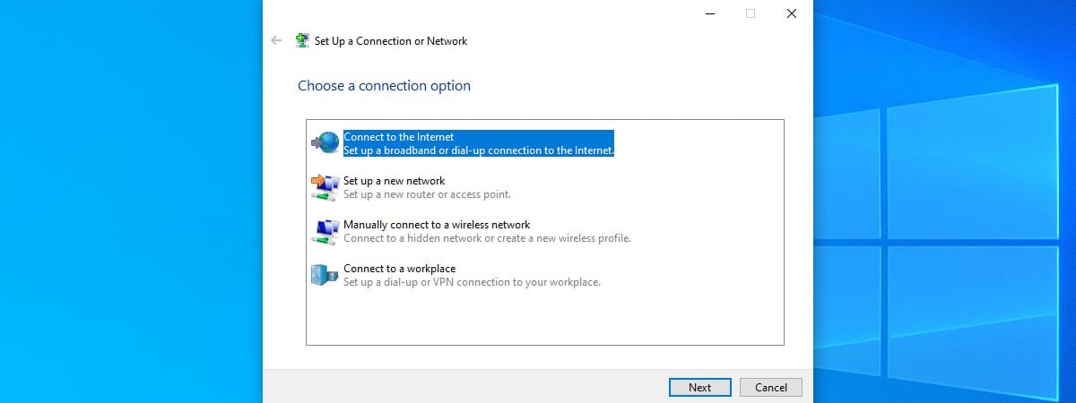 How to set up and use PPPoE internet connections in Windows 10