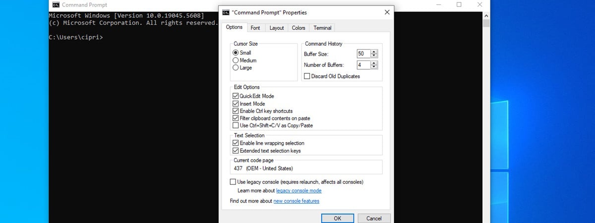 How to customize the Command Prompt (CMD) in Windows 10