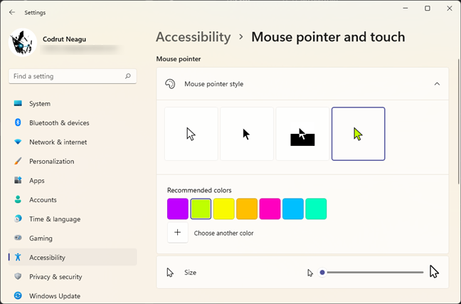 How to customize the size, shape, and color of your mouse pointer