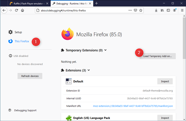 Load Temporary Add-on in Firefox