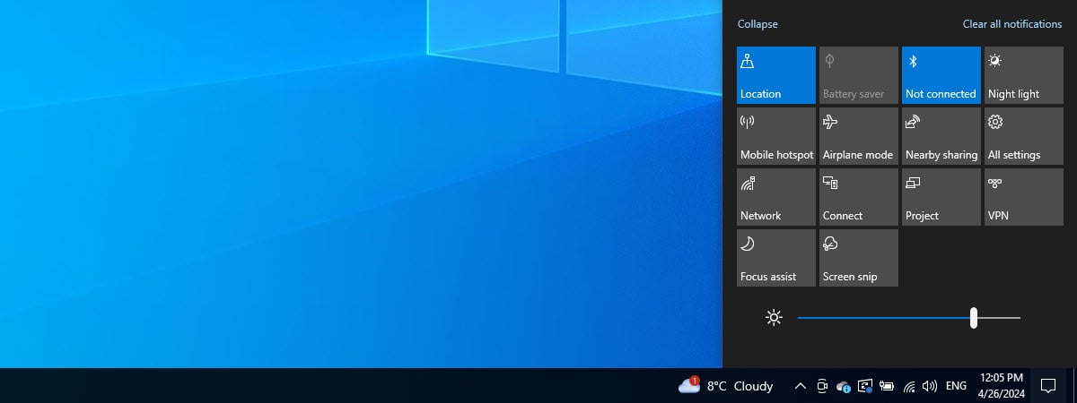 How to change brightness in Windows 10
