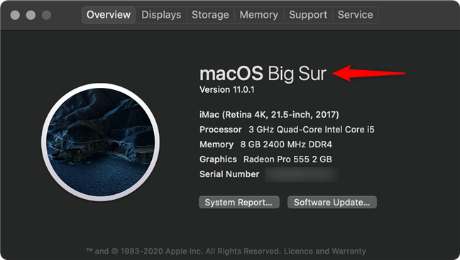 How to check macOS version from the Apple menu