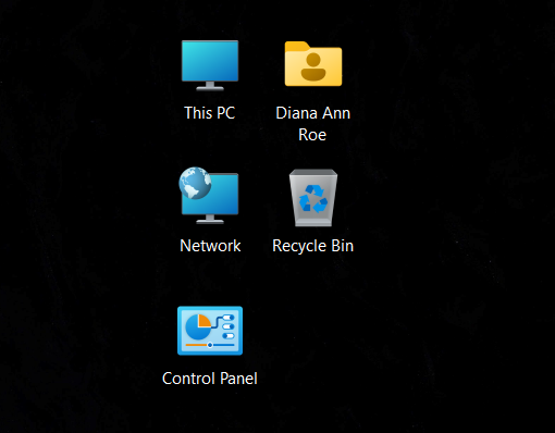 The predefined desktop icons you can enable in Windows 10 and Windows 11