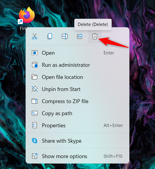 How to remove desktop shortcuts from the contextual menu in Windows 11