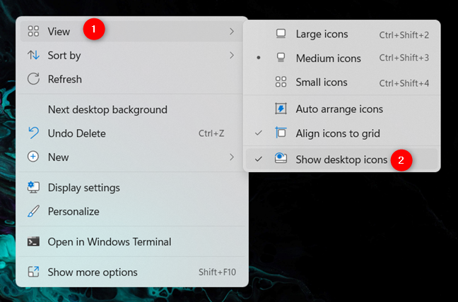 How to hide desktop icons in Windows 10 and Windows 11