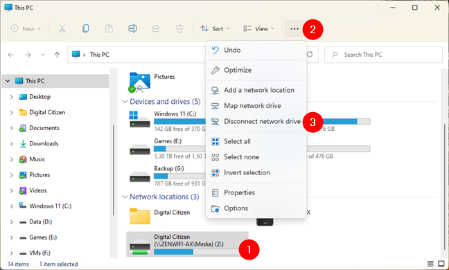 How to remove a mapped network drive from Windows 11