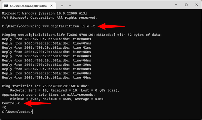 How to run a continuous ping in a CMD prompt