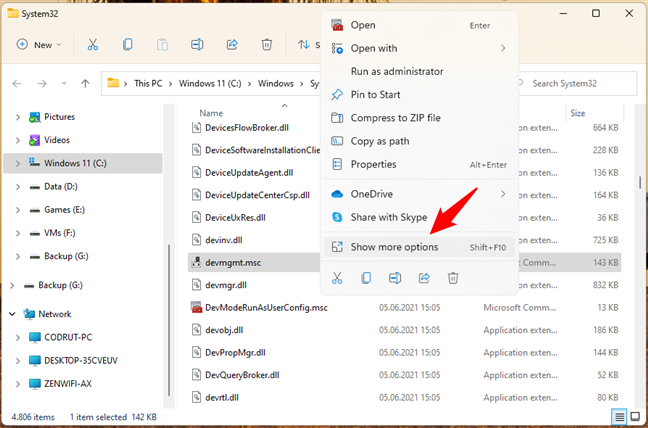 Show more options in Windows 11's context menu