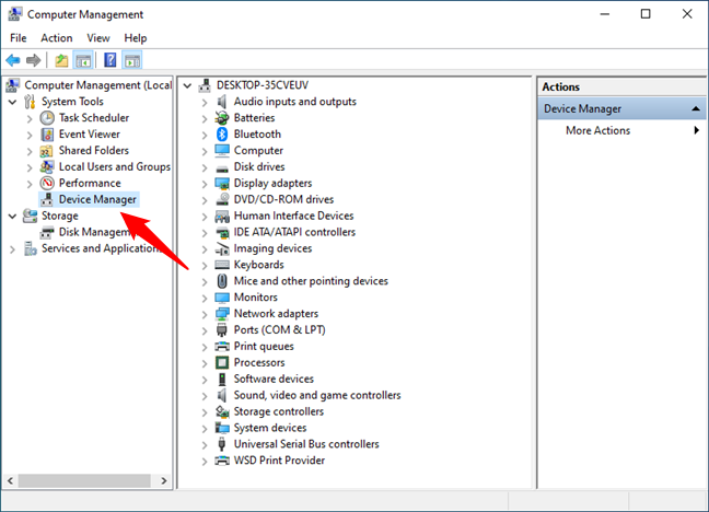 Device Manager in Windows 10's Computer Management