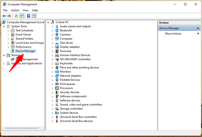 Device Manager under Computer Management in Windows 11
