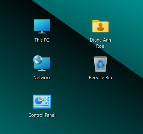 The desktop icons in Windows 11