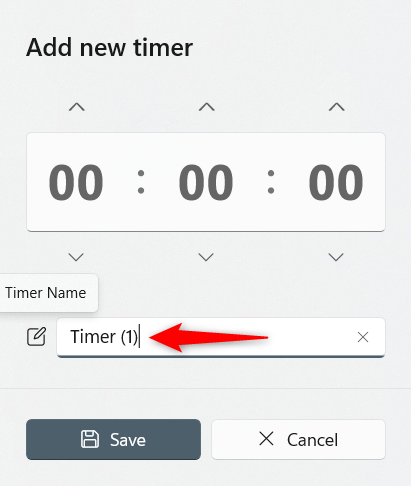 Type in a name for your timer