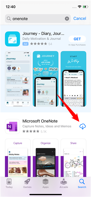 To access Microsoft's Sticky Notes on iPhone, install OneNote