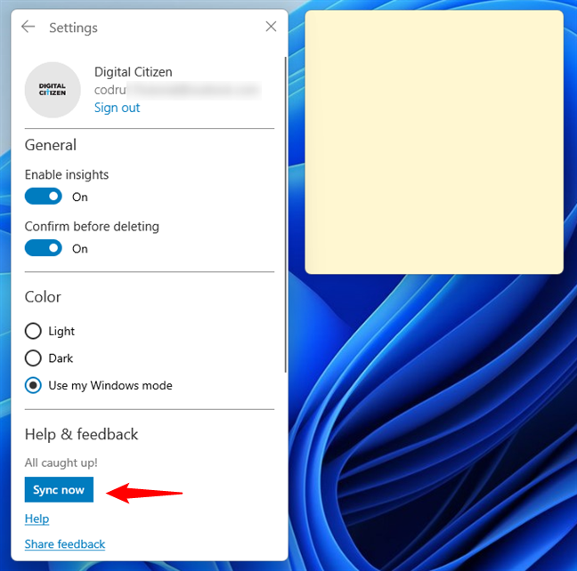 How to manually sync Microsoft Sticky Notes in Windows 11